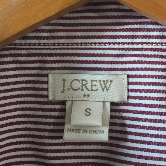 J Crew Red and White Stripe Button Up - Picture 5 of 5